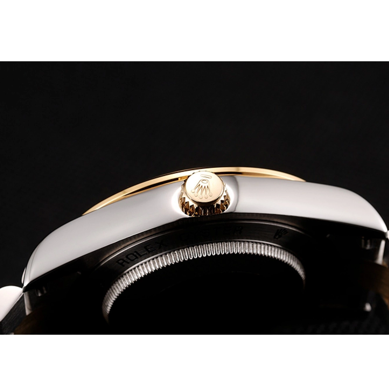Good Copy Rolex Watches Gold Case Tone Two Stainless Swiss 1453976 Diamond Bracelet Black Dial Day-Date Steel Rolex 0628